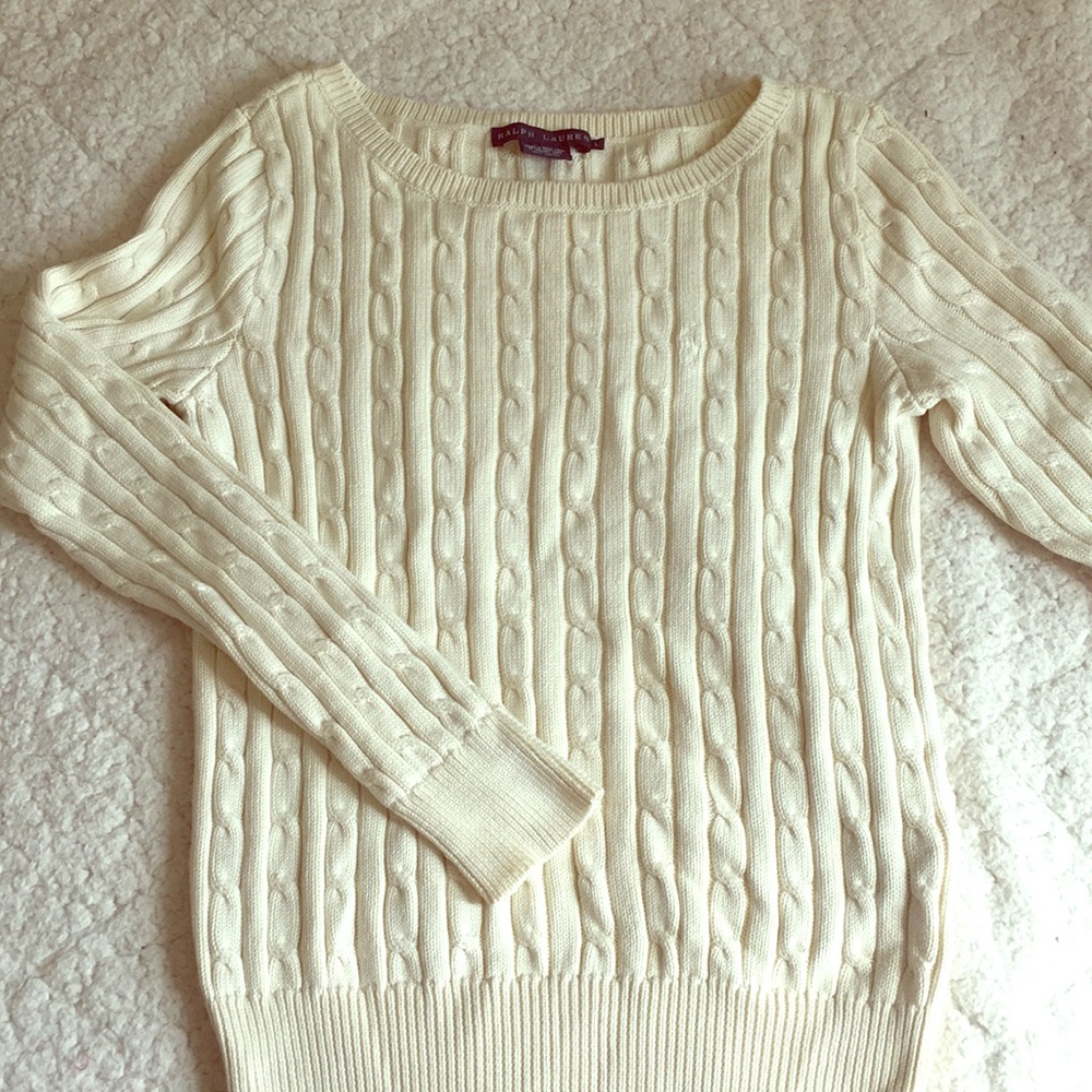 🌸RALPH LAUREN🌸 cream cotton sweater